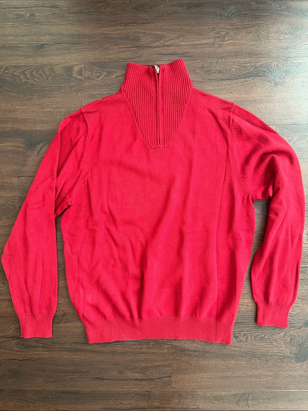 Brooks Brothers Men’s 346 Red Quarter-Zip Large Sweater
